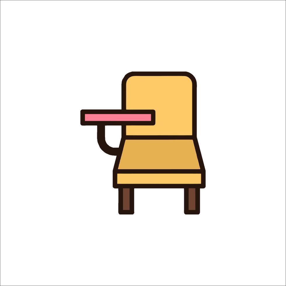 Chair with table icon illustration vector