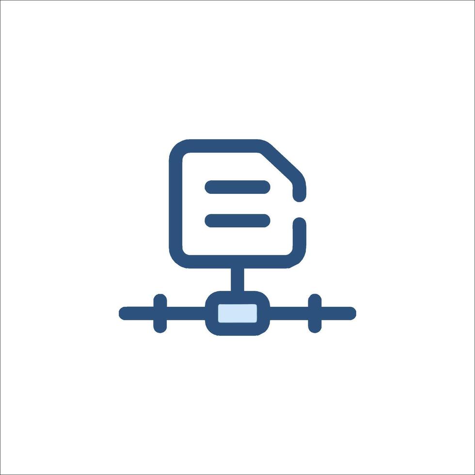 A blue icon of a computer with a file on it vector