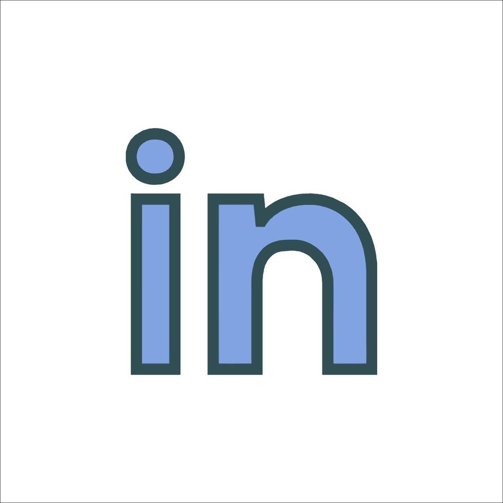 Linkedin logo with blue and gray color vector
