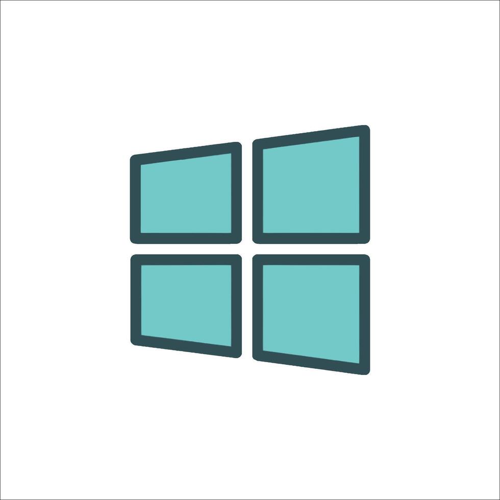 A blue and green icon of windows 10 vector