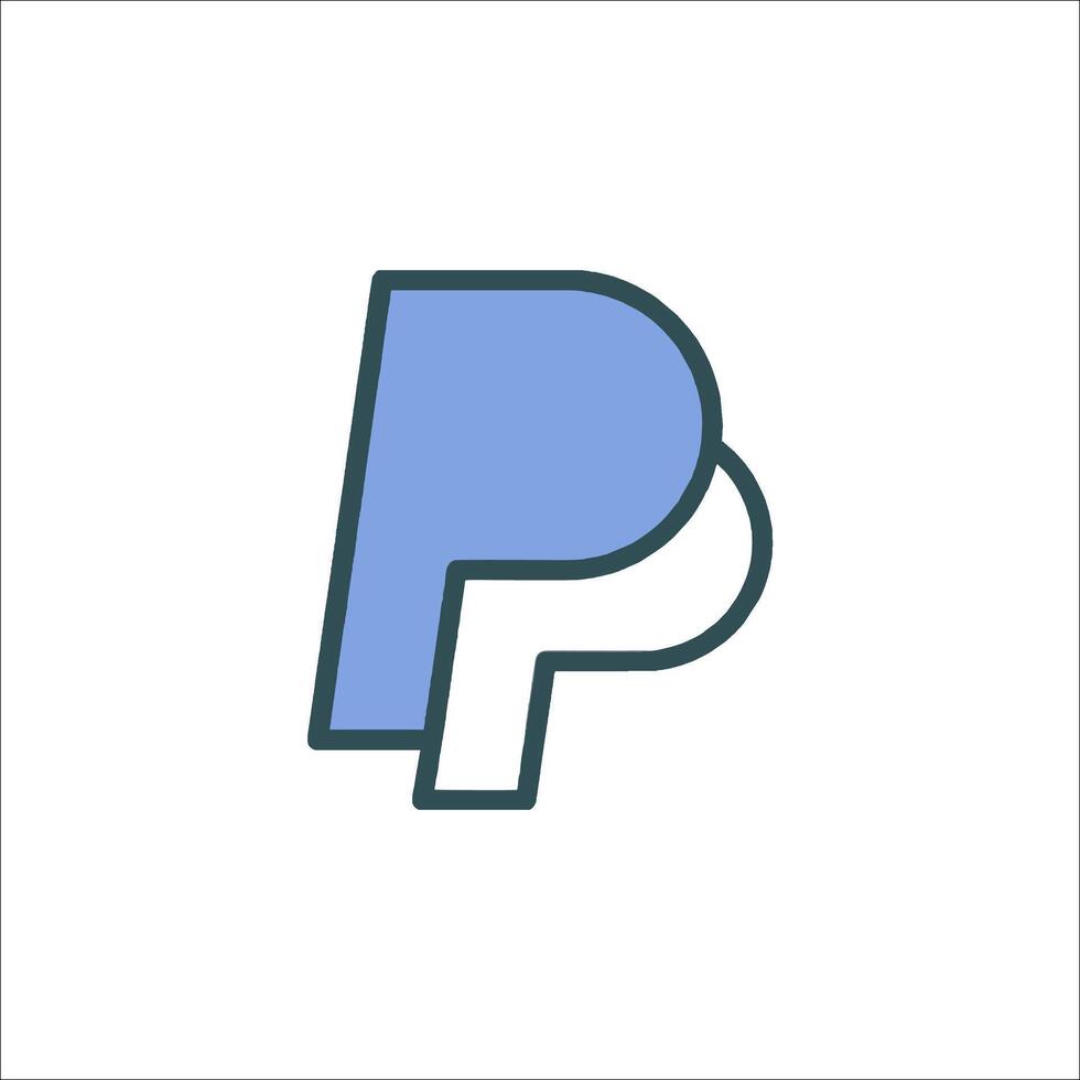 The paypal logo on a white background vector