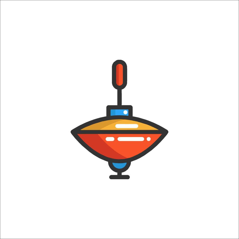 A colorful object with a red handle on top vector