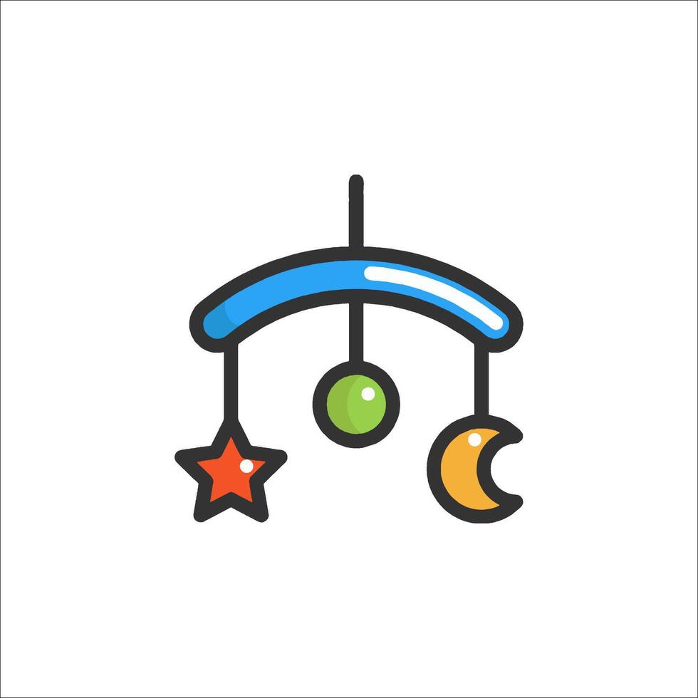 A baby's cradle with stars and crescent vector