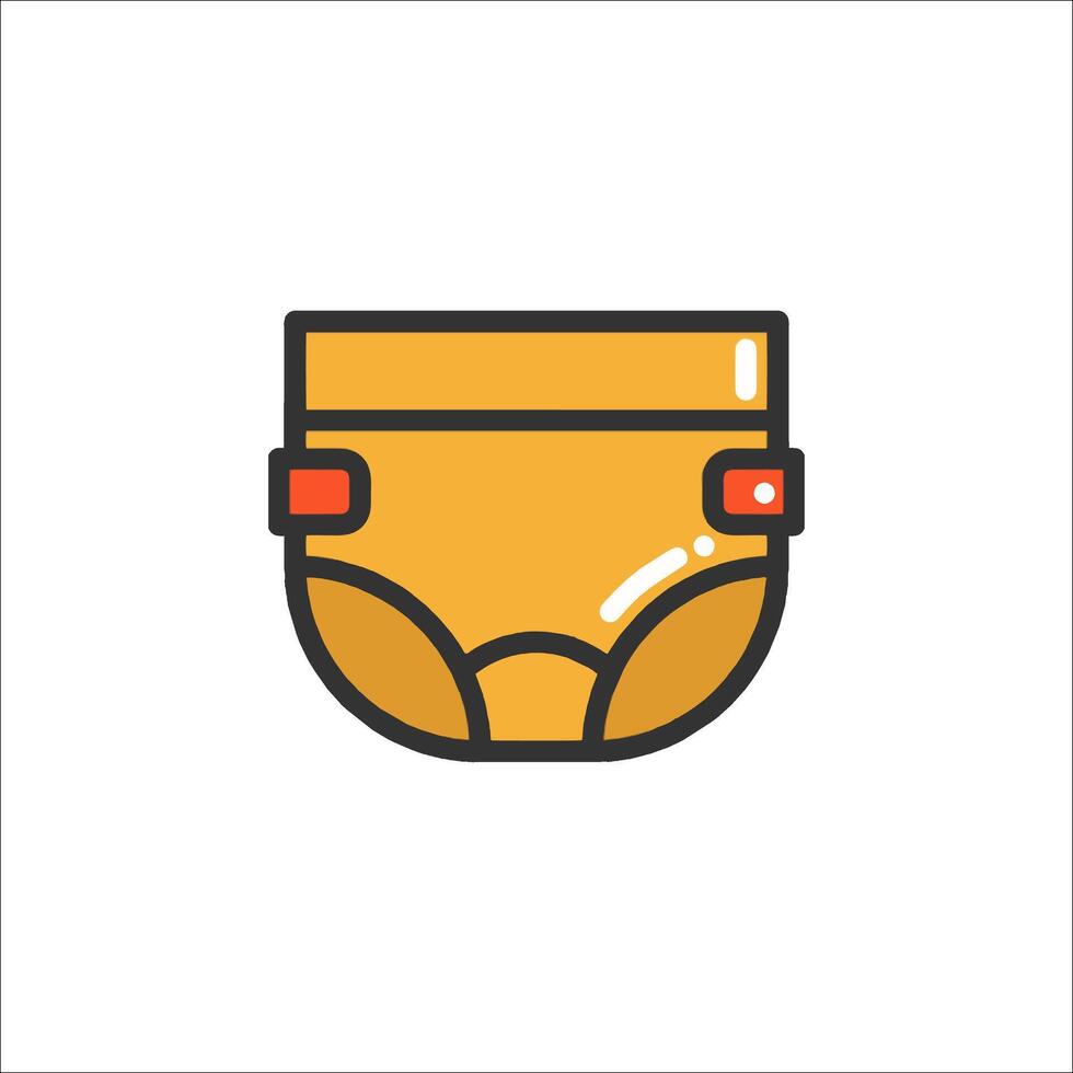 A diaper icon in a flat style vector