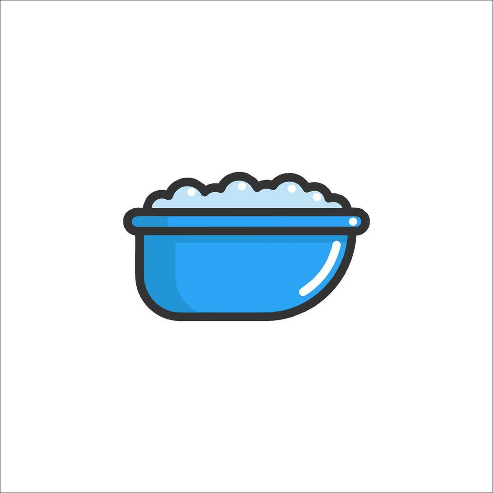 Bathtub icon in line style on white background vector