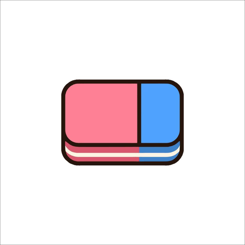A pink and blue box with a blue and pink stripe vector