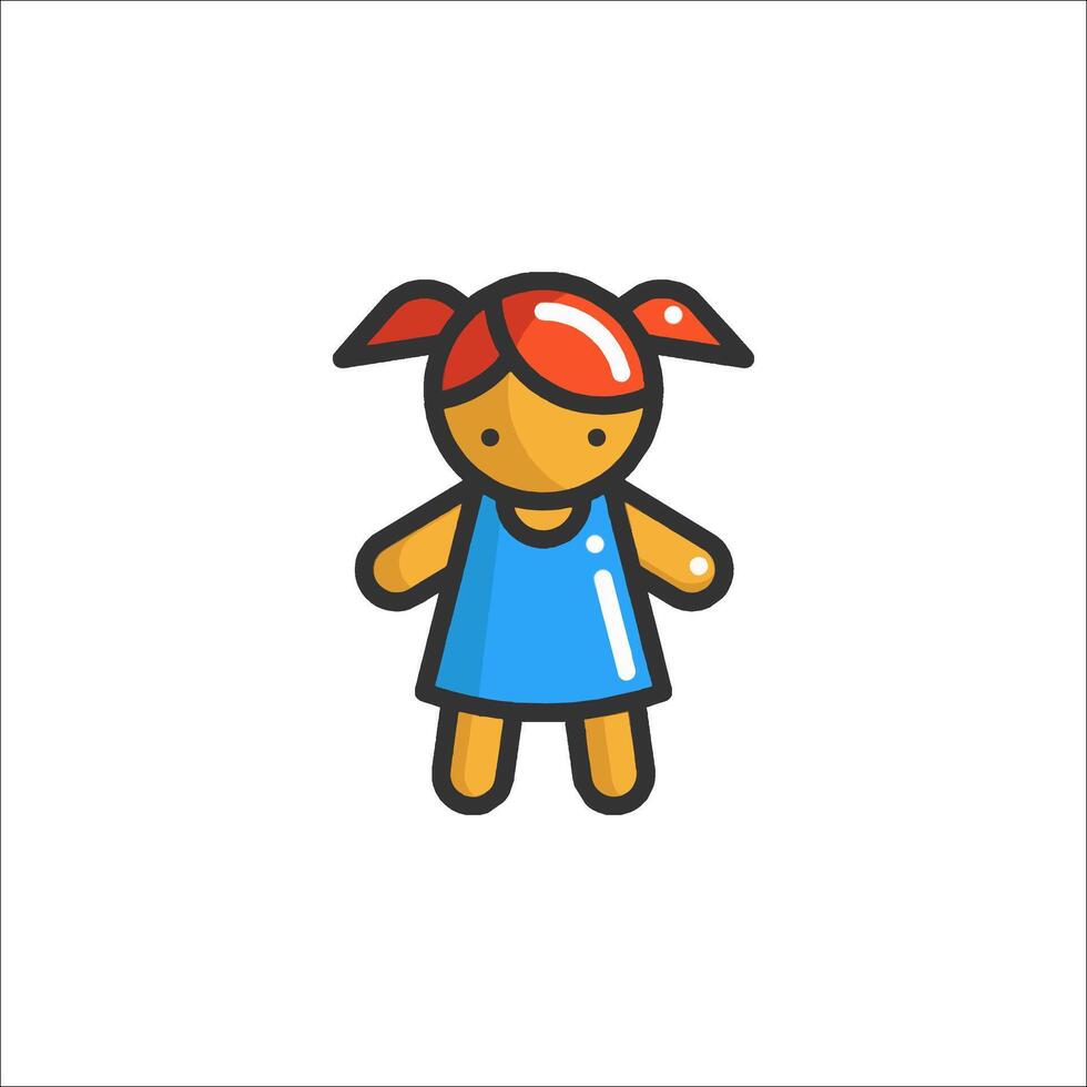 A girl with red hair and a blue dress vector