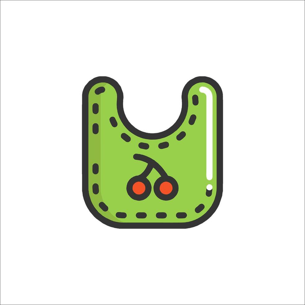 A bib with cherries on it vector