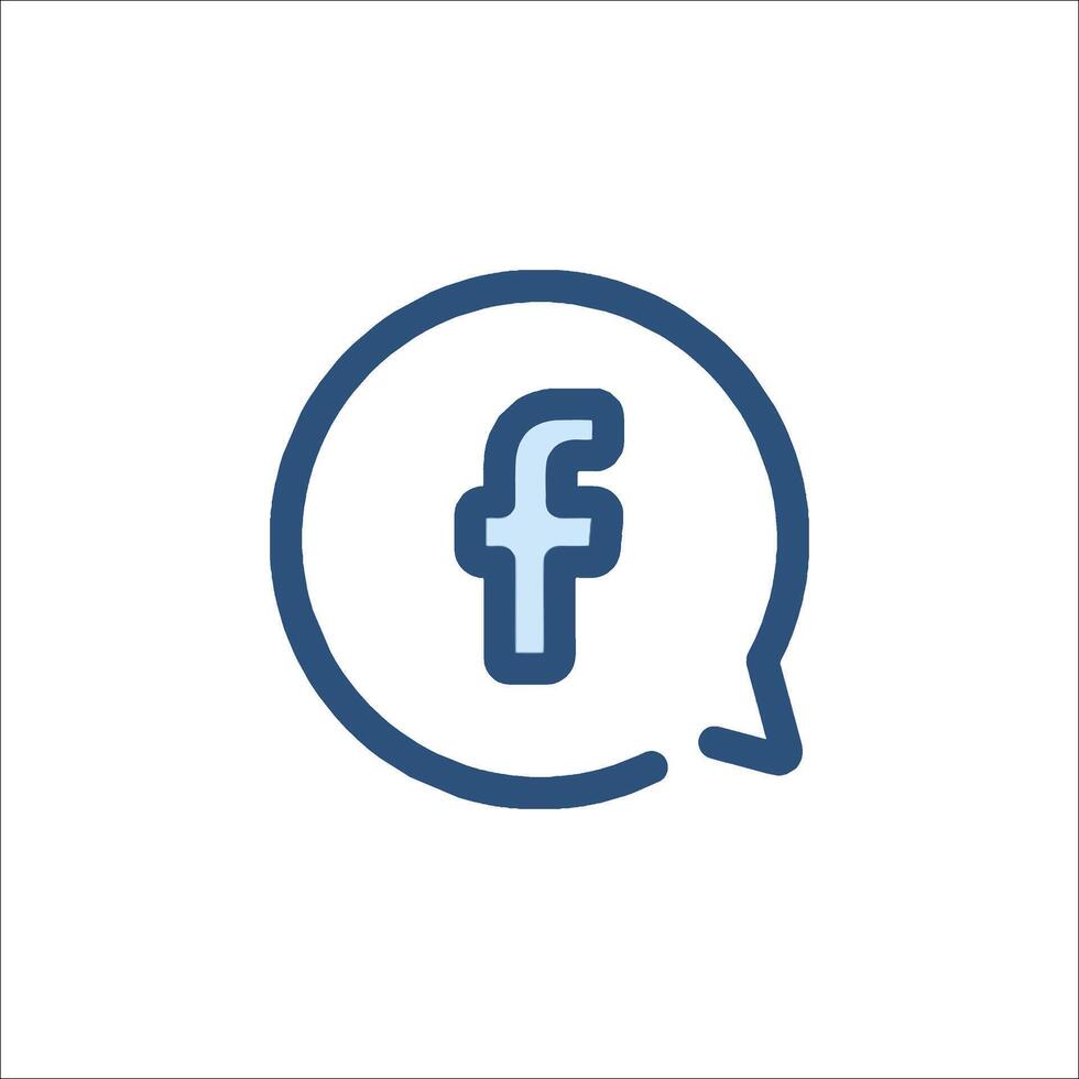 The facebook logo in a speech bubble vector