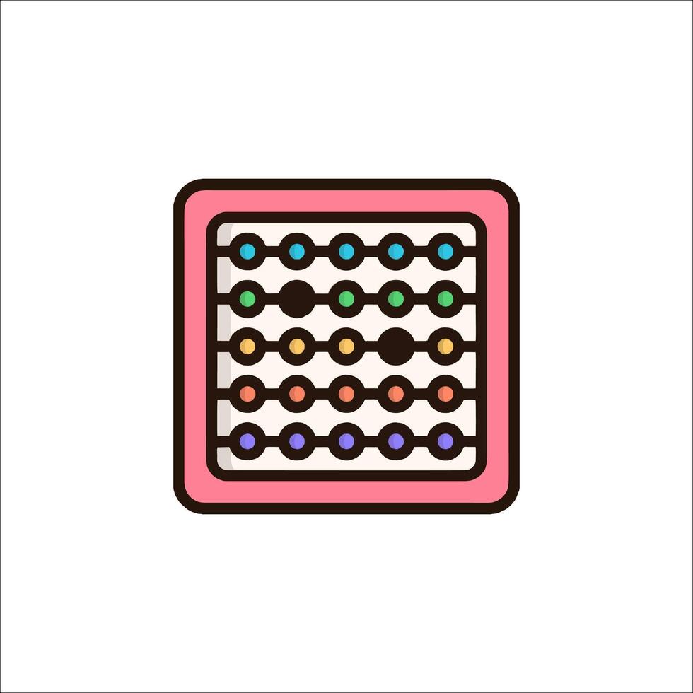 A pink square with colorful dots on it vector