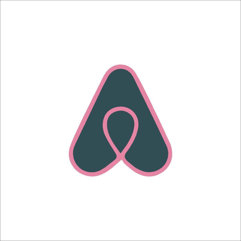 A pink and black logo for an apartment vector
