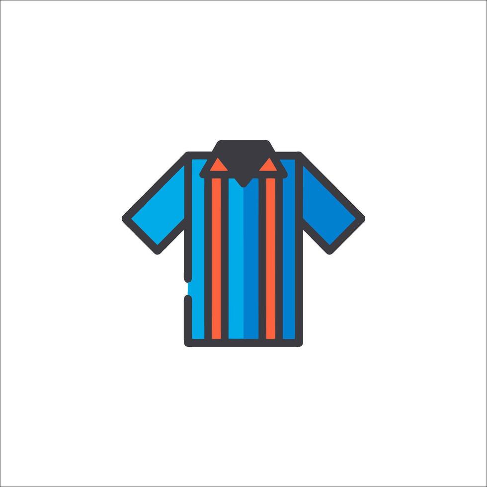 A shirt with blue and orange stripes on it vector