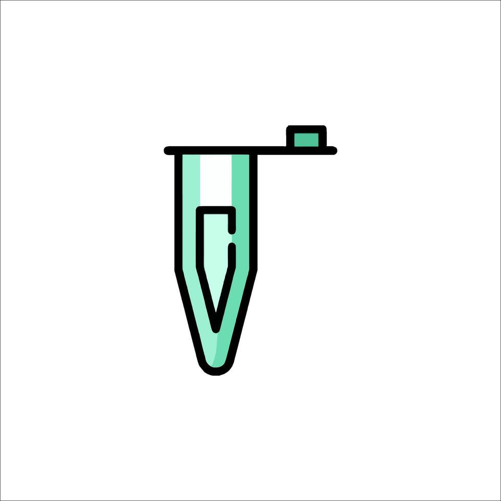 A test tube with a green liquid in it vector