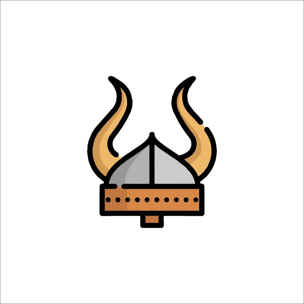 A viking helmet icon on a white background vector