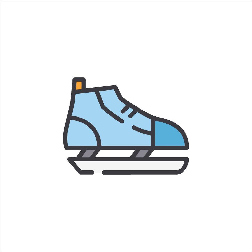 Ice skate icon, line icon, flat design, illustration vector
