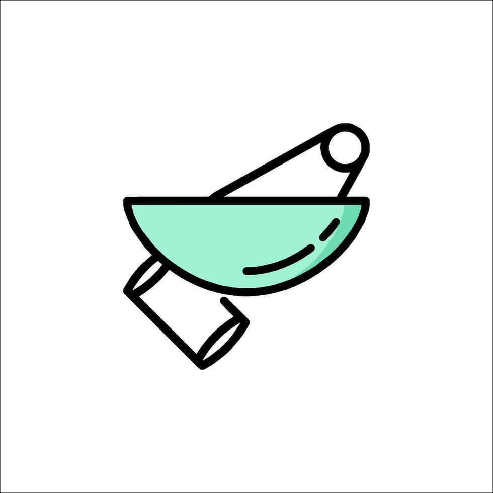 A bowl with a spoon and a knife in it vector