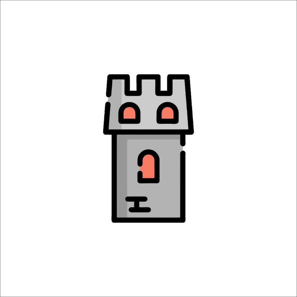 A castle icon in a line style vector