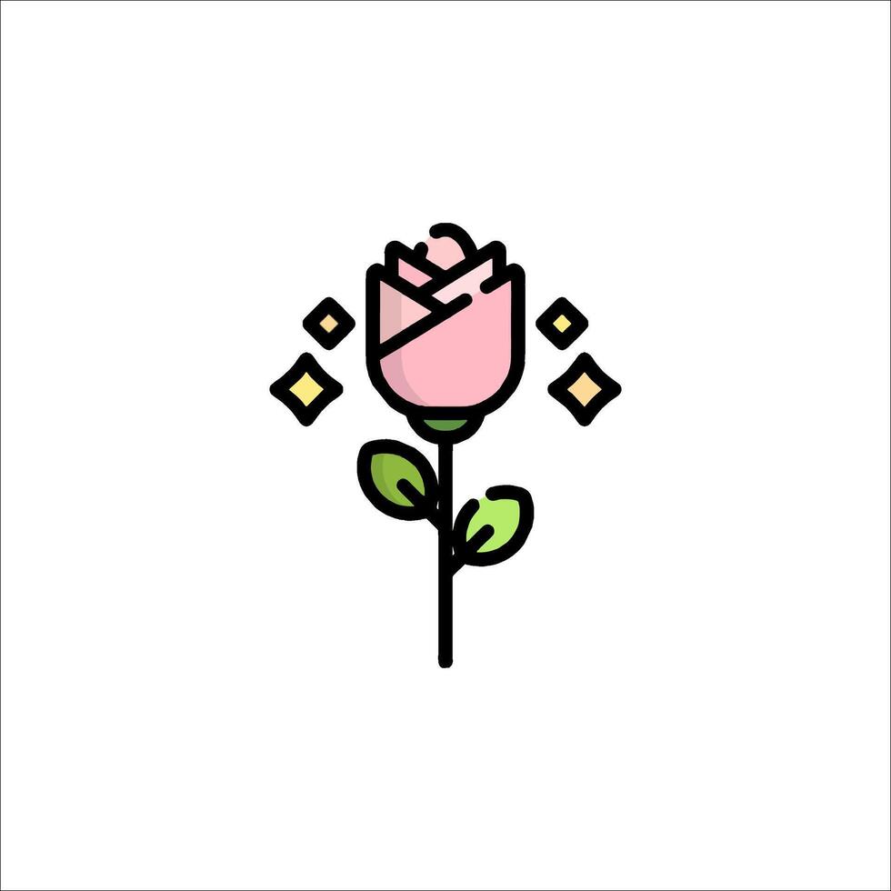 A pink rose with a heart on it vector