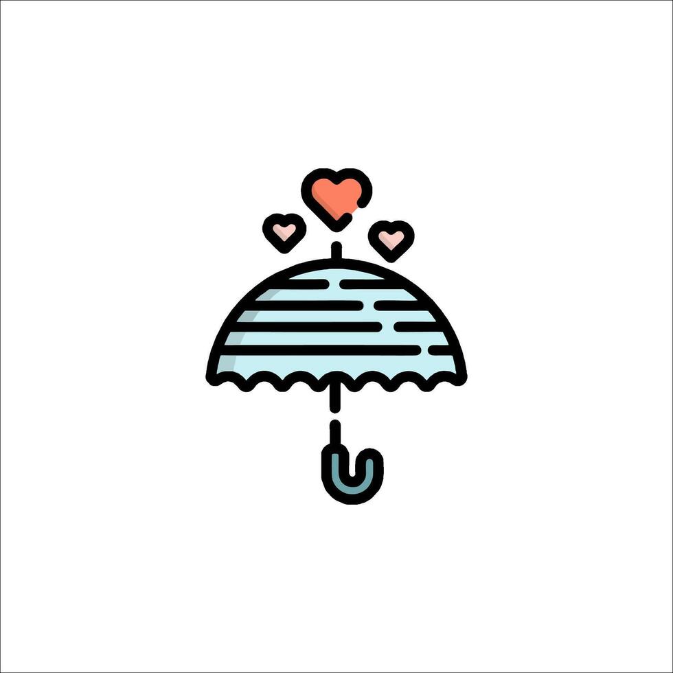 An umbrella with hearts on it vector