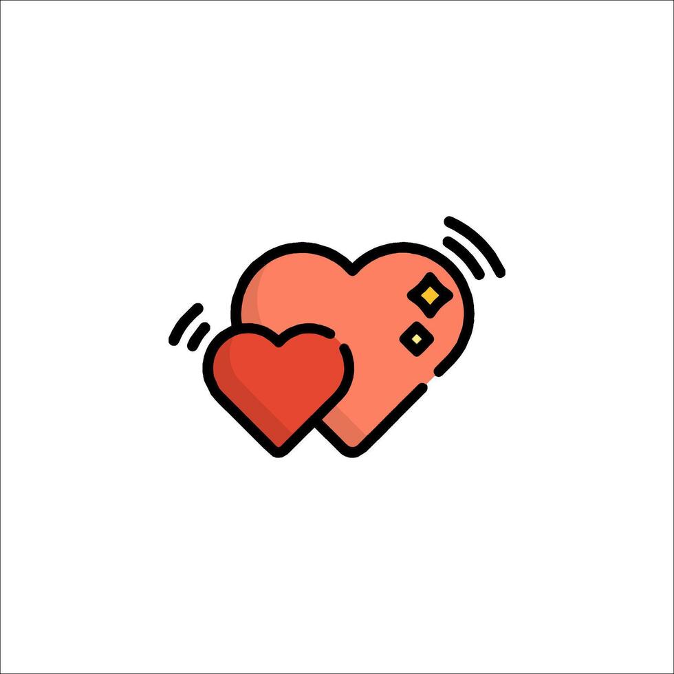 A heart icon with a small dot in the middle vector