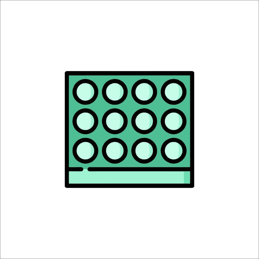 A green and black box with circles on it vector