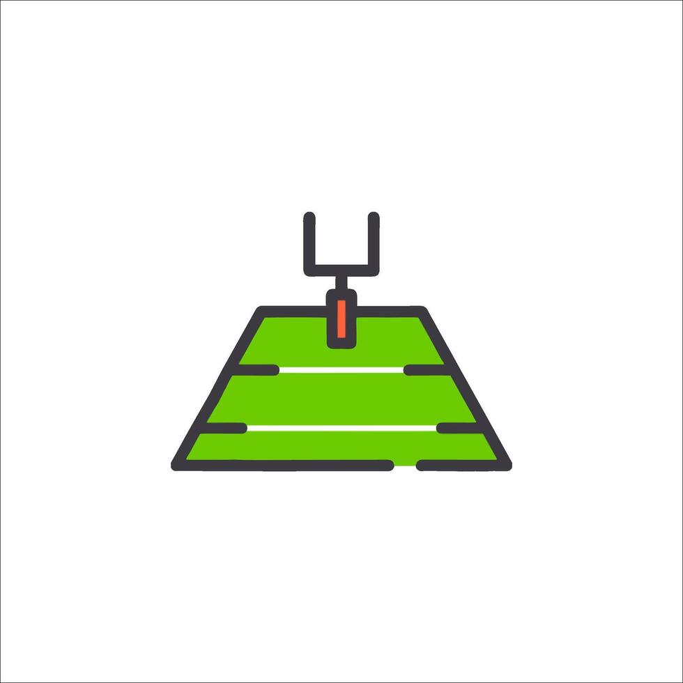 A football field with a goal post and a flag vector