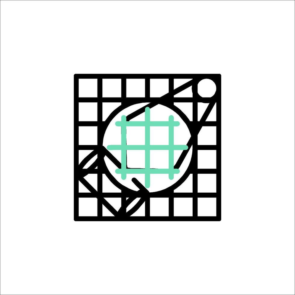 A square with a green square in it vector