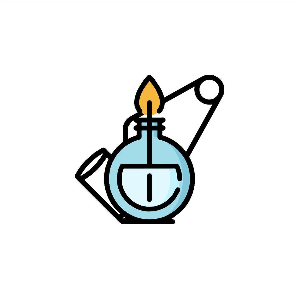 A laboratory flask with a candle inside vector