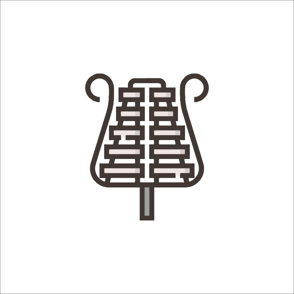 A black and white illustration of a chinese pagoda vector