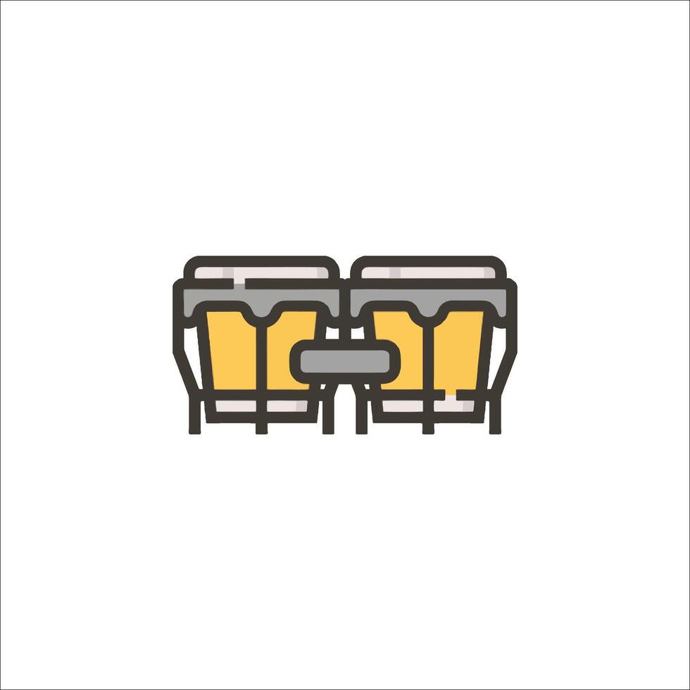 A line icon of two drums on a table vector