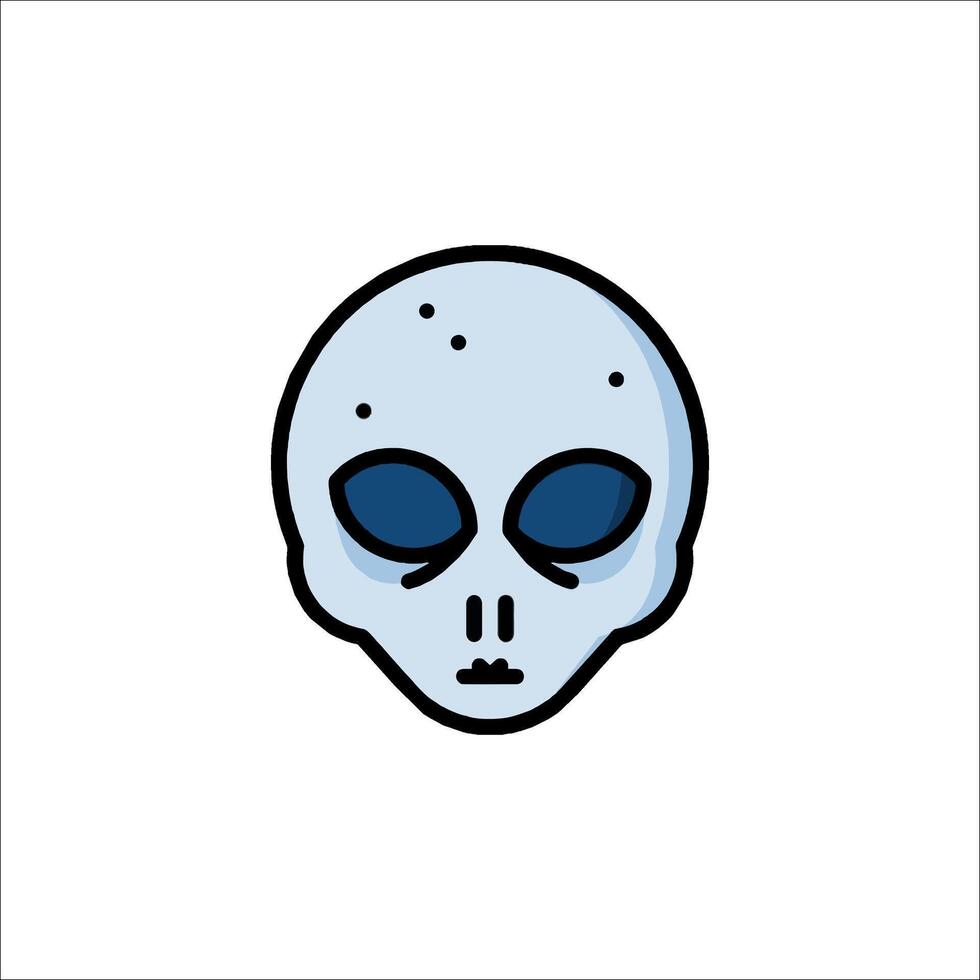 Alien head icon in flat style vector