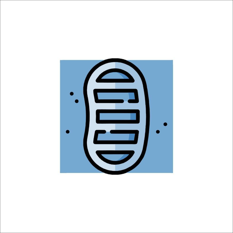 A blue and white icon of a shoe vector
