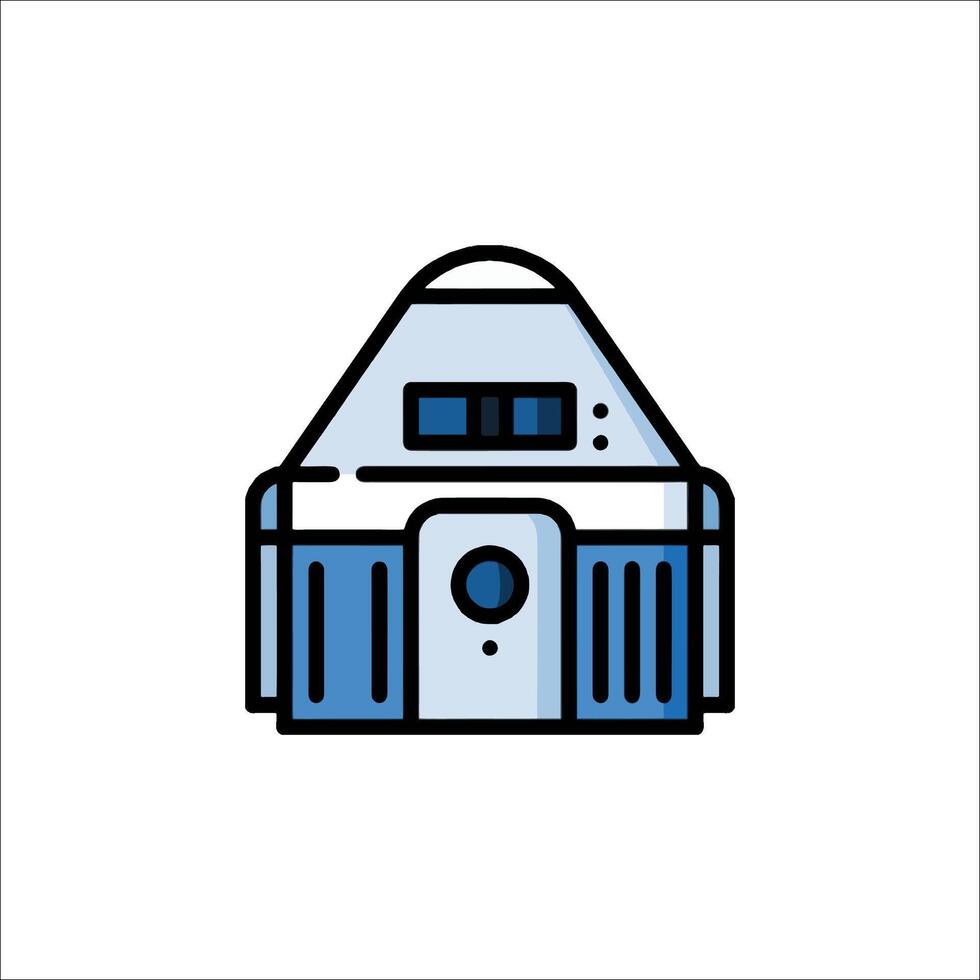 A robot house icon on a white background vector