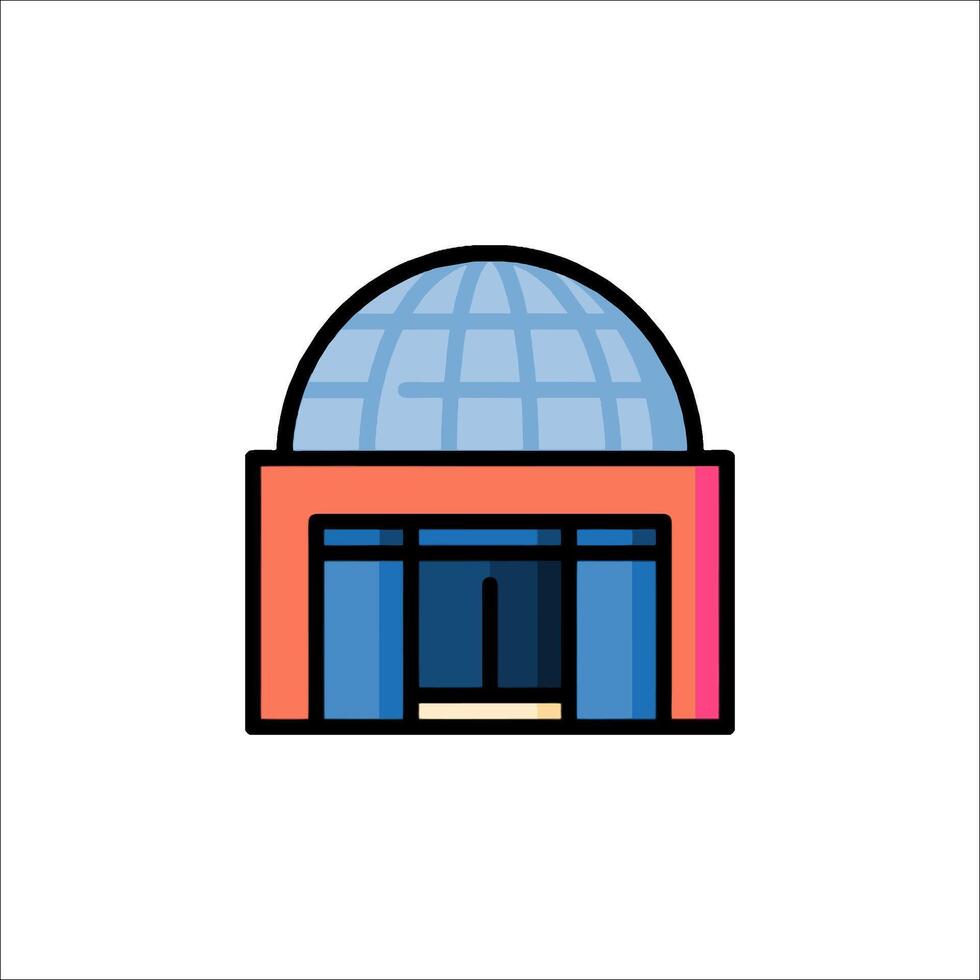 A building with a dome on top and a door vector