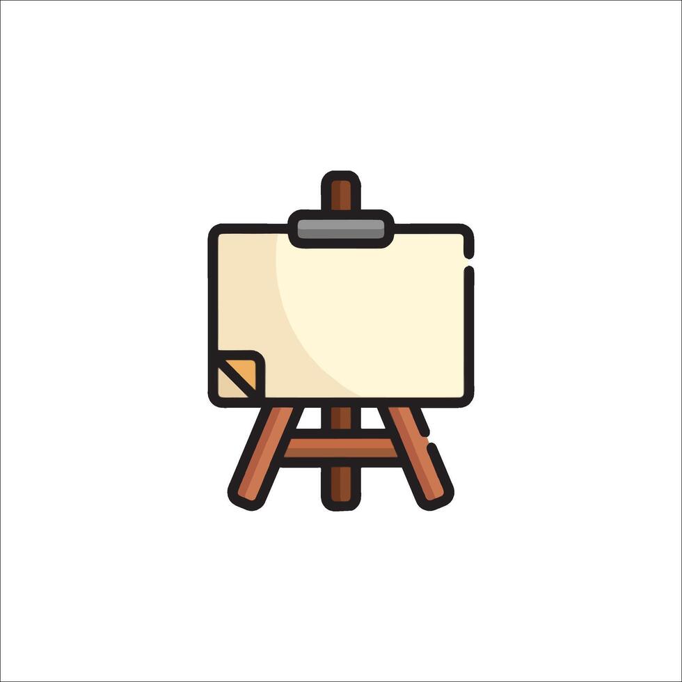 An easel with a blank canvas on it vector