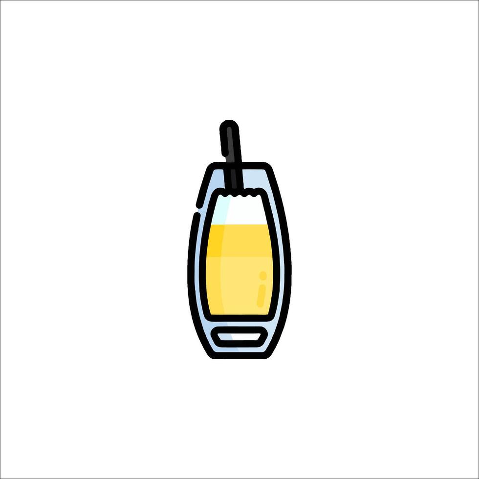 A glass of juice with a straw in it vector