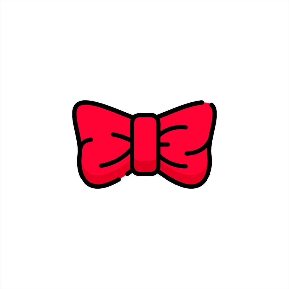 A red bow tie on a white background vector