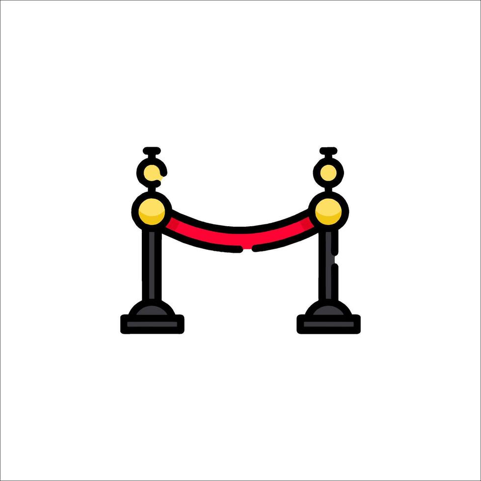 A red and black barrier with a red ribbon vector