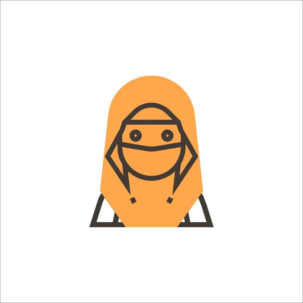 A woman in a headscarf icon vector