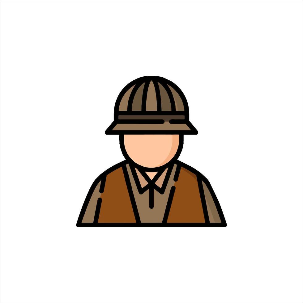 A man in a hat icon vector