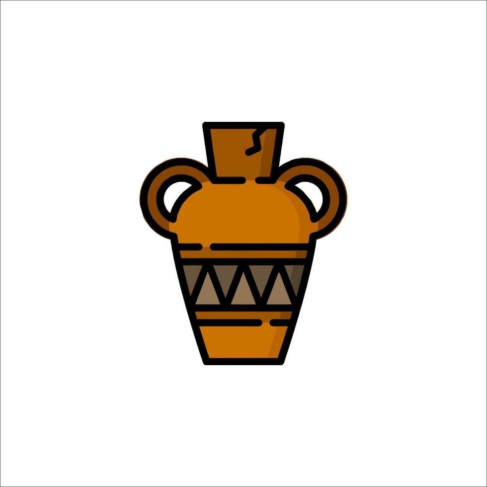 Ancient vase icon on white background vector