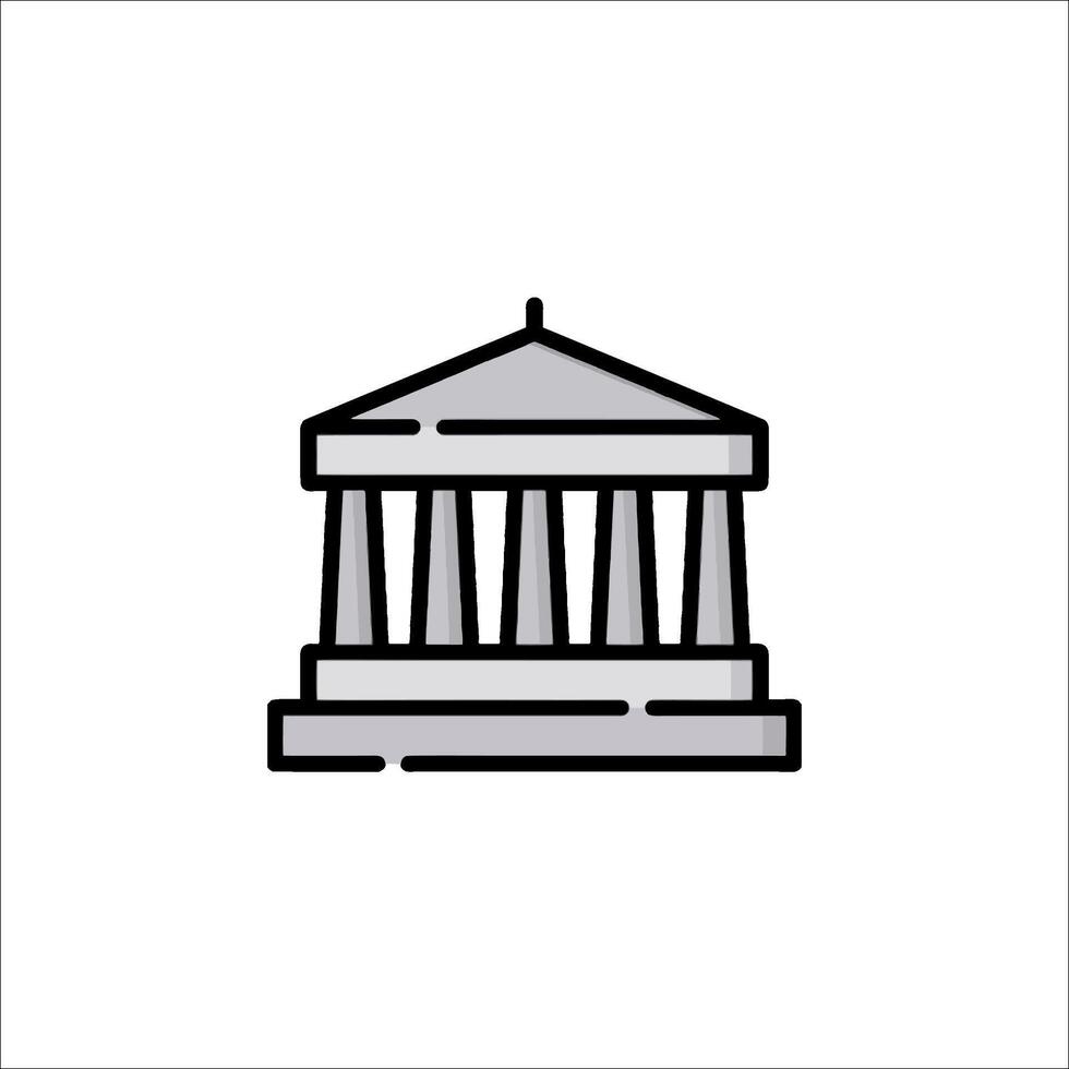 A building with columns and a dome icon vector