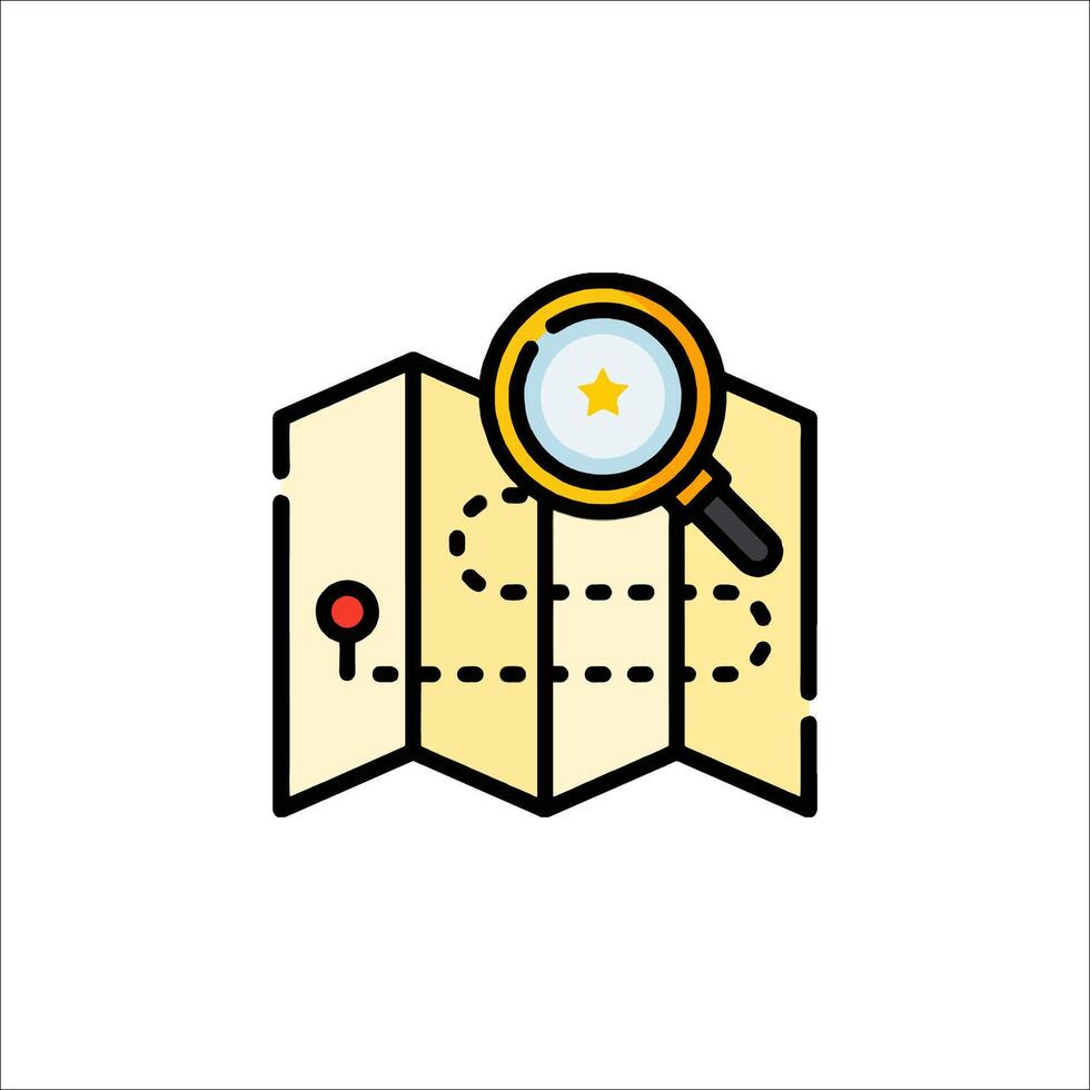 Magnifying map icon illustration vector