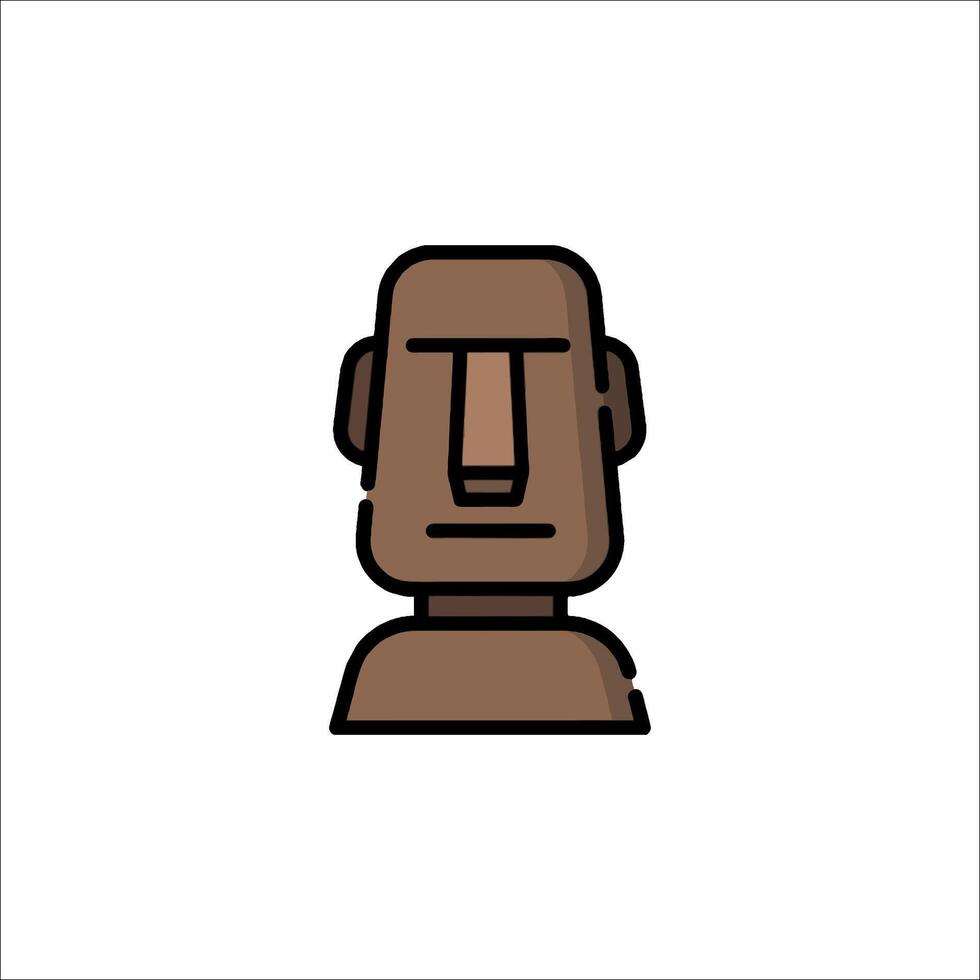 A cartoon head with a brown face on a white background vector