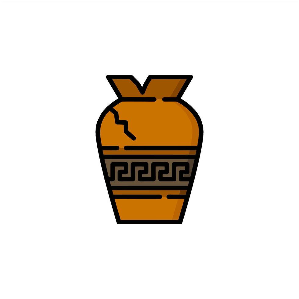 Ancient vase icon in a line style vector