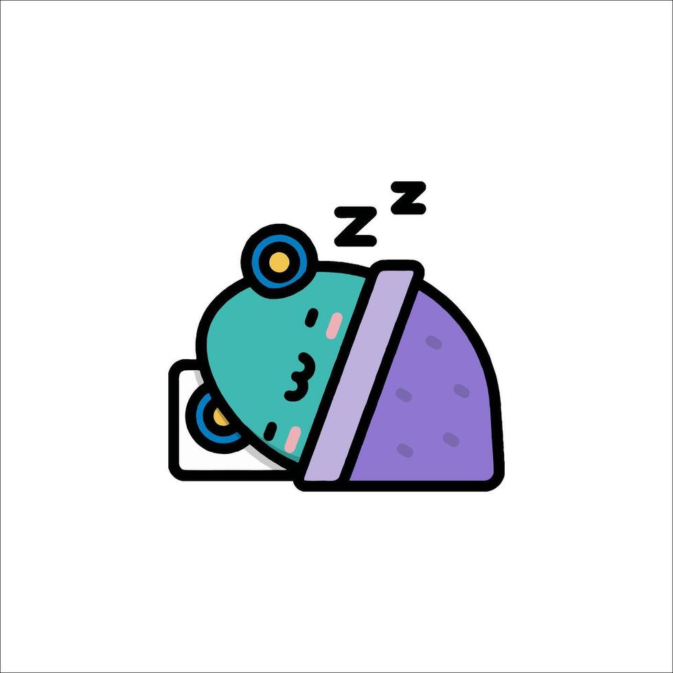 A cartoon character sleeping in a pillow vector