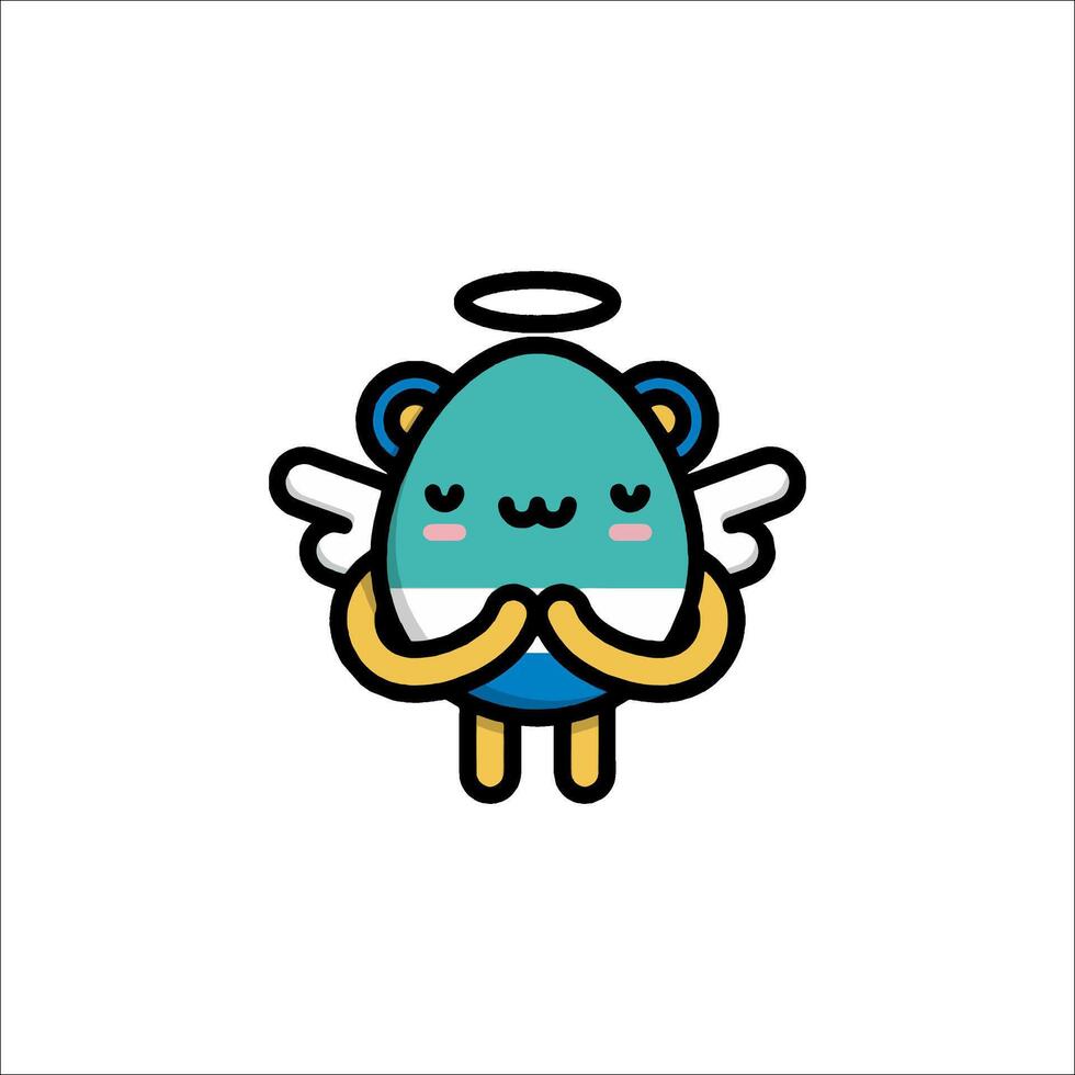 An angel with a heart on its chest vector