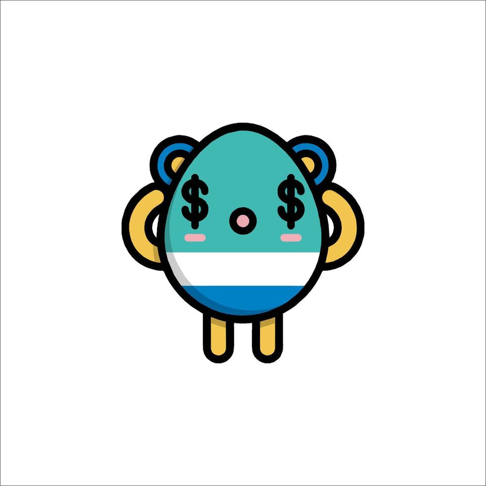 A cartoon bear with dollar signs on its face vector