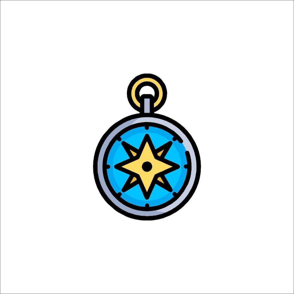 A compass icon with a star on it vector