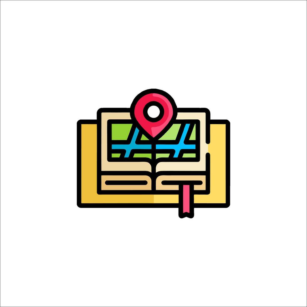 A map icon with a pin on it vector